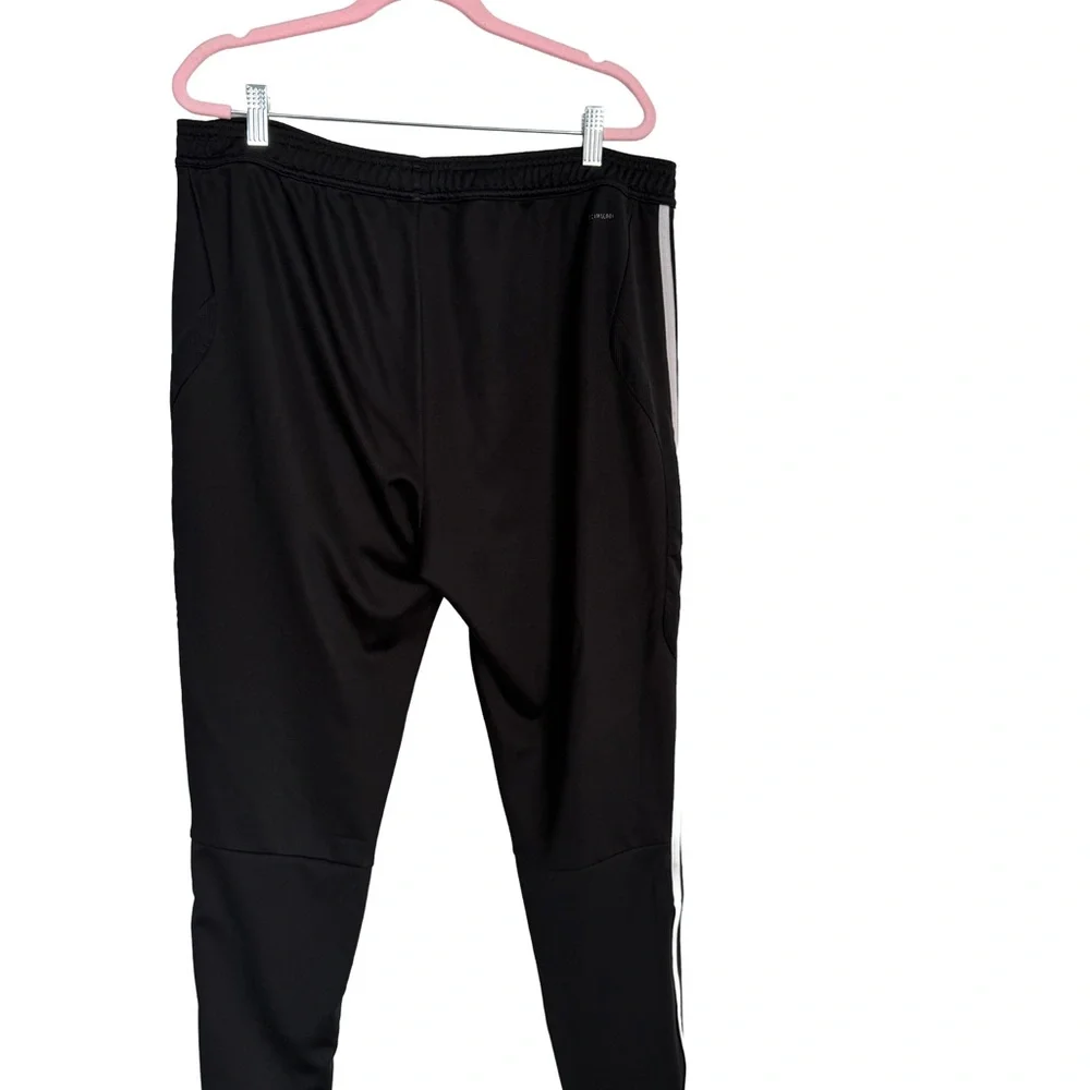 Men’s Adidas Track Plants/Sweatpants Black with Red Side Stripes, Size XL - Picture 3 of 4
